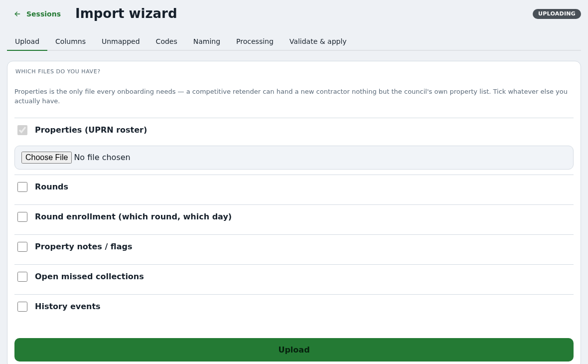 Office import wizard